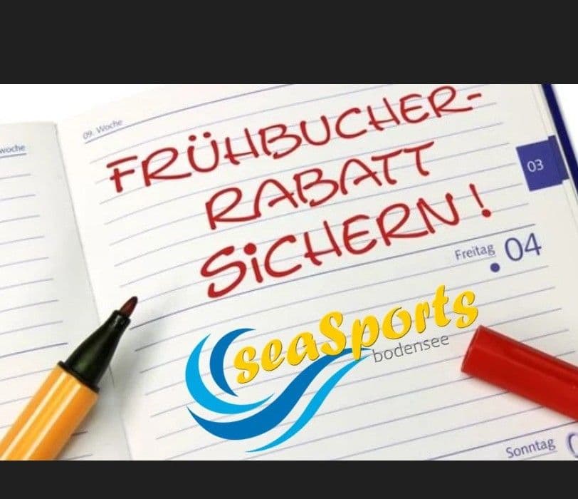 Früh buchen, doppelt profitieren: Frühbucherrabatt bei seaSports Bodensee